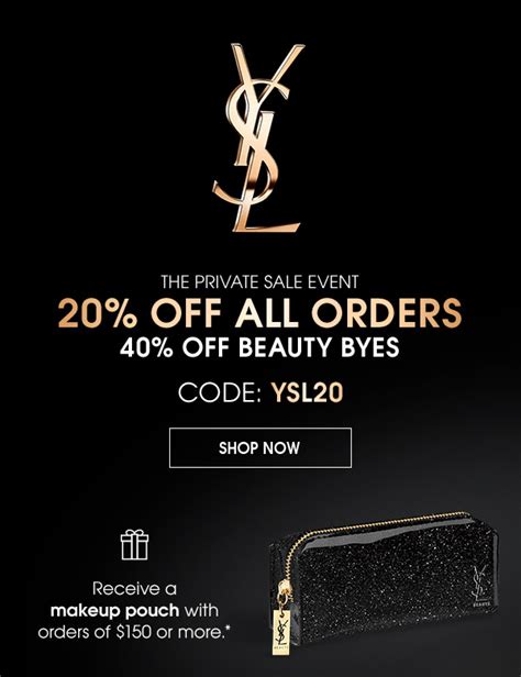 ysl is having 20 off|YSL cosmetics discounts.